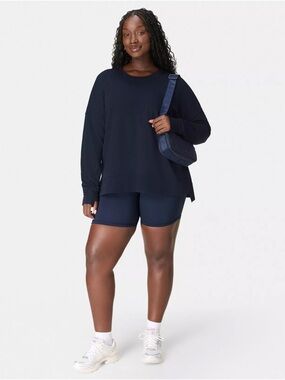 Sweaty Betty Navy Relaxed Crew Sweatshirt